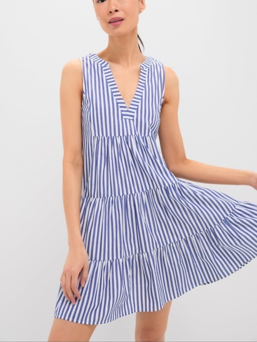 Pomander Place Striped Tiered Cotton Coastal Cottagecore Poplin Kenzo Dress XXL